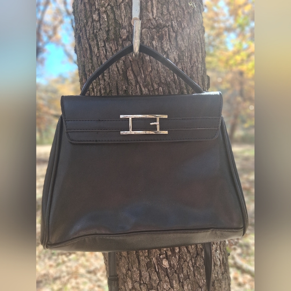H by Halston Black Mini Bag with Silver Accent
